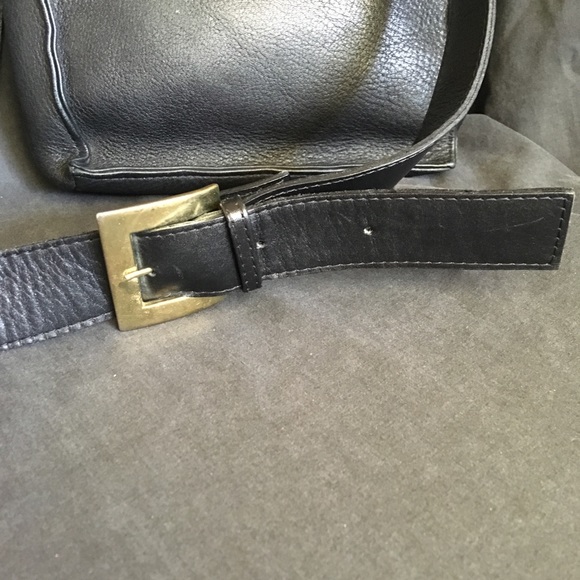 Vtg Pattie Jarrell Black Leather Crossbody Handbag - Picture 6 of 10